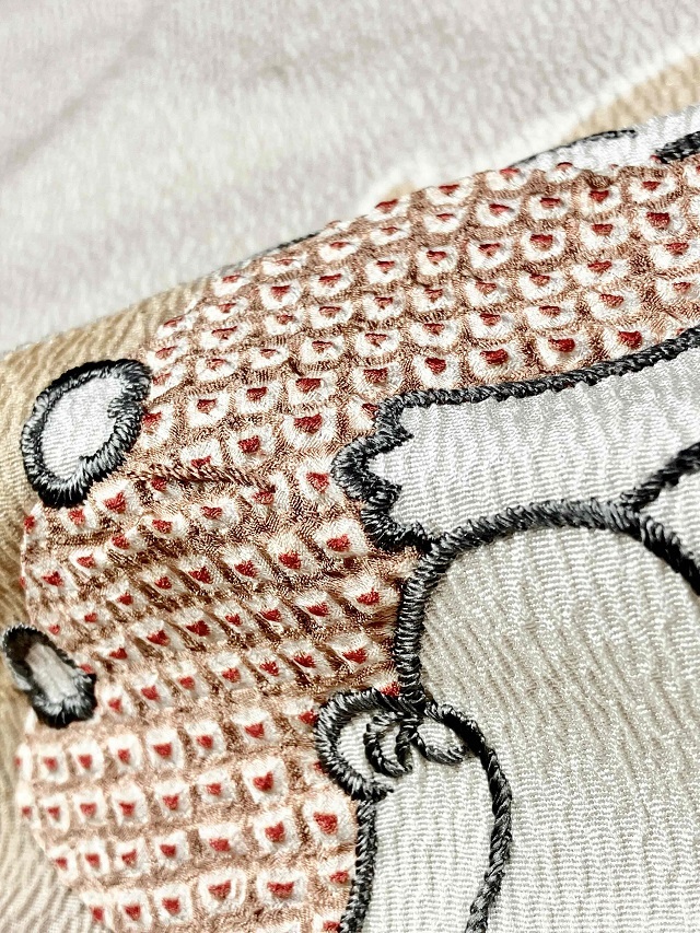 藤井絞り ネコ九寸名古屋帯