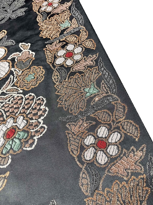 60%OFF◇六通西陣織袋帯小花菱文柔らか未仕立て品