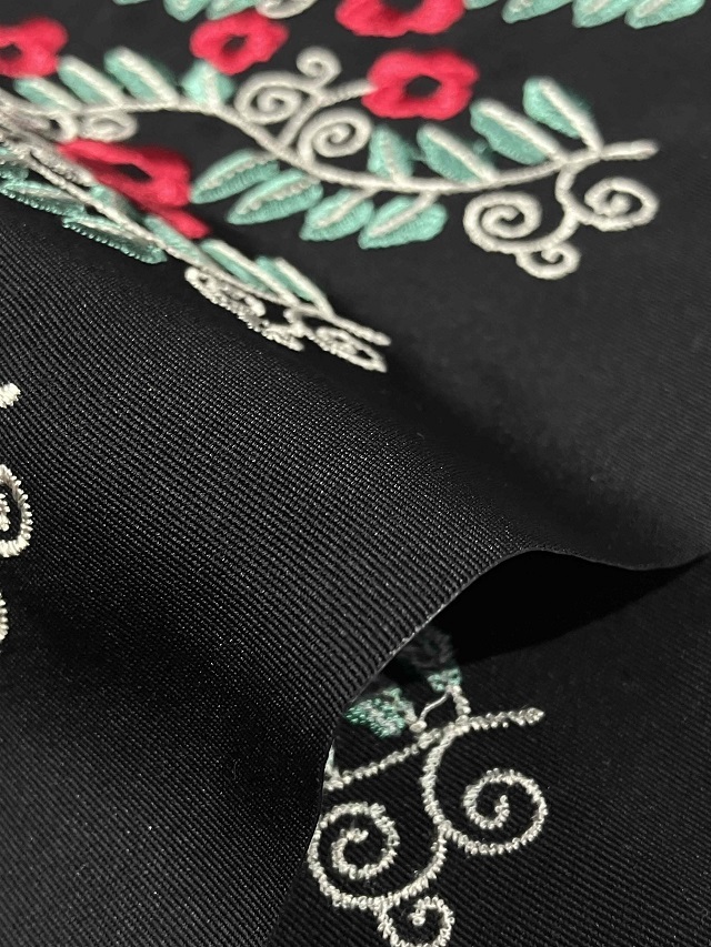 竹久夢二 刺繍半衿 小花 黒｜着物セレクト専門店スポットガーデン