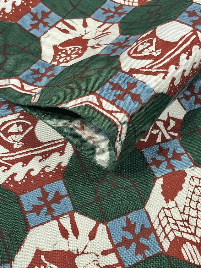 博多名古屋帯 赤色 緑色 幾何学模様 博多名古屋帯 赤色 緑色 幾何学模様（楽天市場】【全5色】博多織