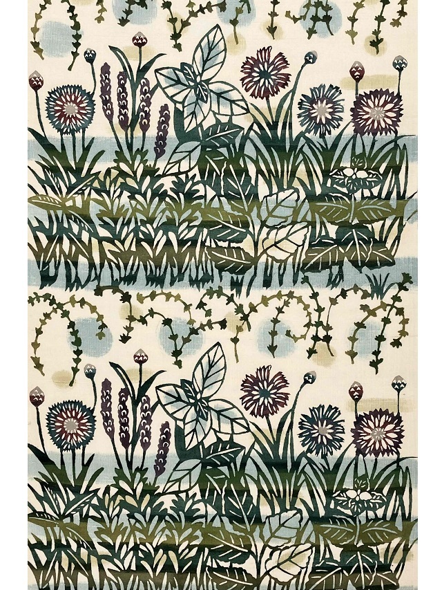 ペパーミントの地に古典絵模様の地紋がきらめく美しい正絹色無地のお