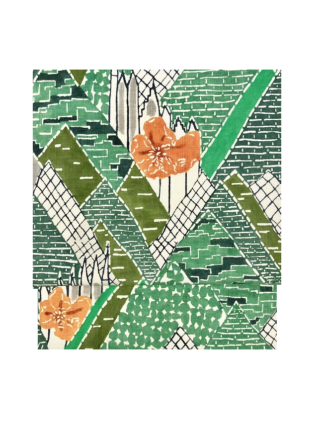 中島敬子 国展出展作品 屋並み 型絵染 九寸名古屋帯 唯一無二の