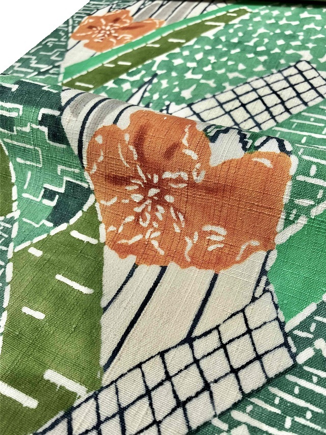 中島敬子 国展出展作品 屋並み 型絵染 九寸名古屋帯 唯一無二の