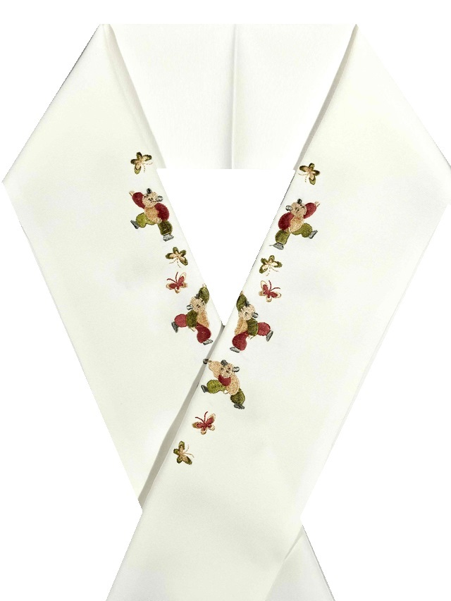 刺繍半衿 IKKOブランド 牡丹の刺繍 刺繍半衿 IKKOブランド 牡丹の刺繍 刺繍半衿 IKKOブランド 黒 牡丹の