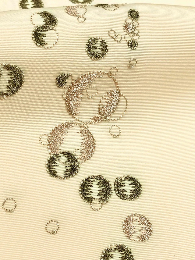 刺繍半衿 ワイングラス 日本製 クリームオレンジ｜着物セレクト専門店