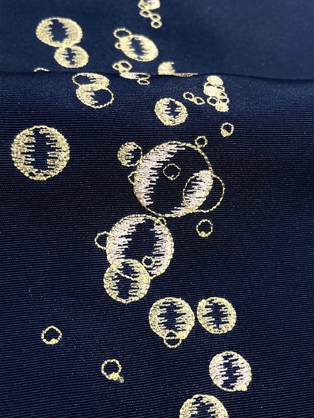 刺繍半衿 ワイングラス 日本製 紺｜着物セレクト専門店スポットガーデン