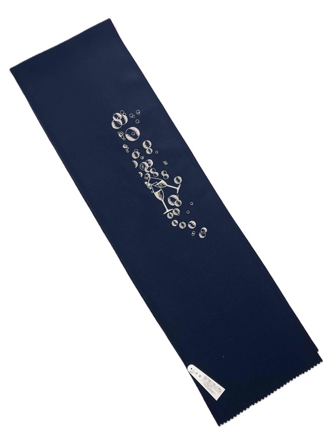 刺繍半衿 ワイングラス 日本製 紺｜着物セレクト専門店スポットガーデン