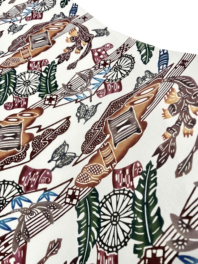 城間栄順 紅型×夏大島 糸巻 糸車 単衣夏 現代紅型の礎を築いた最高峰