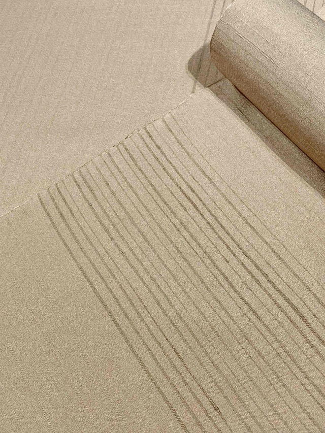 なつきぬ 単衣夏着尺 五百機織 佐志め織物 薄茶横縞｜着物セレクト専門