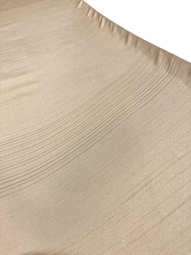 なつきぬ 単衣夏着尺 五百機織 佐志め織物 薄茶横縞｜着物セレクト専門