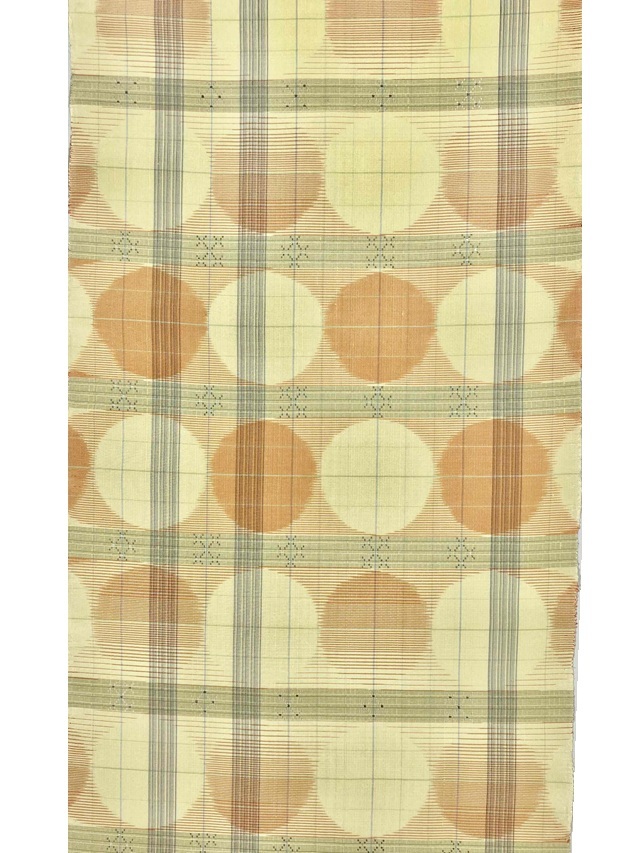 平和屋本店□希少 夏物 日本工芸会正会員 深石美穂 「潮の道」 市松花