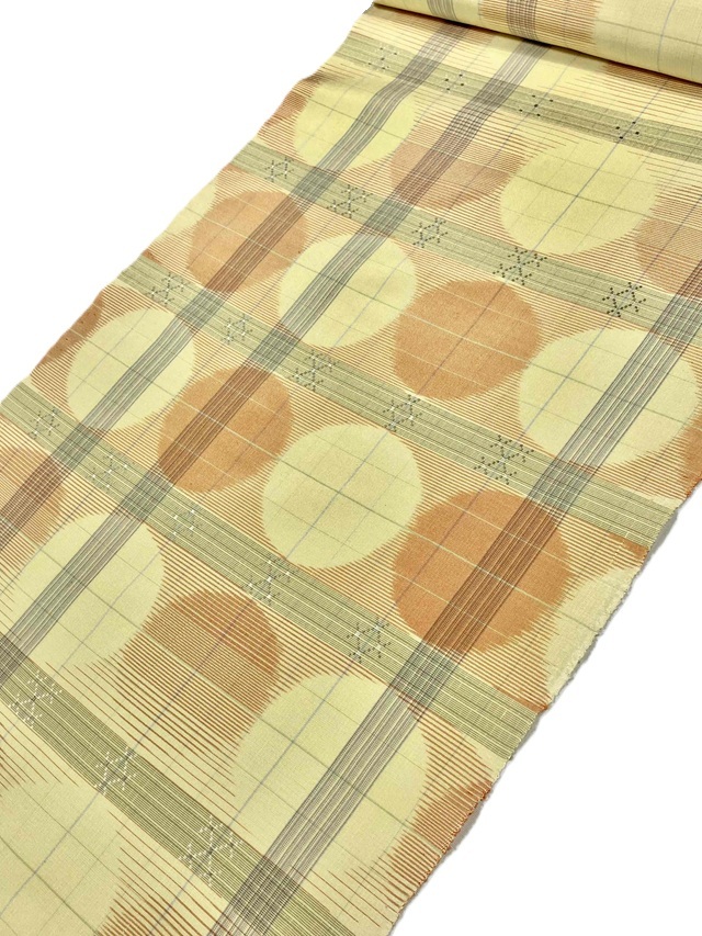 島花織 全通 九寸名古屋帯 花織調 絣柄 新品未使用品 正絹 名古屋帯 絹 西陣織 仕立て付 九寸 名門 ふくい織物謹製 ミント