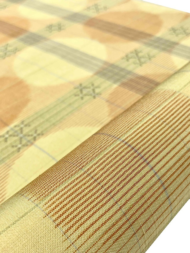 川平織 絣/花織 九寸名古屋帯 日本工芸会正会員 深石美穂 丸文