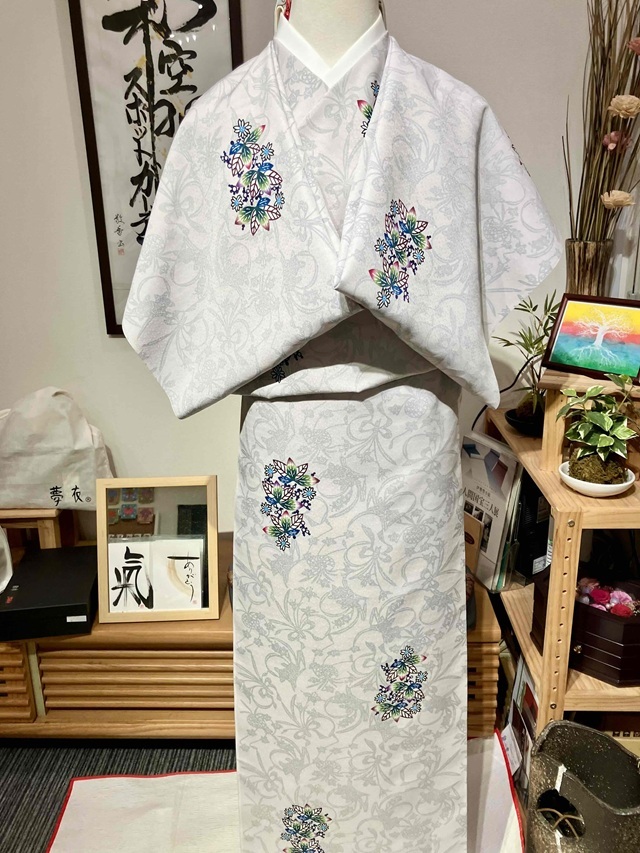 城間栄順 紅型染 着尺 藍の花 10周年感謝特価 |着物セレクト専門