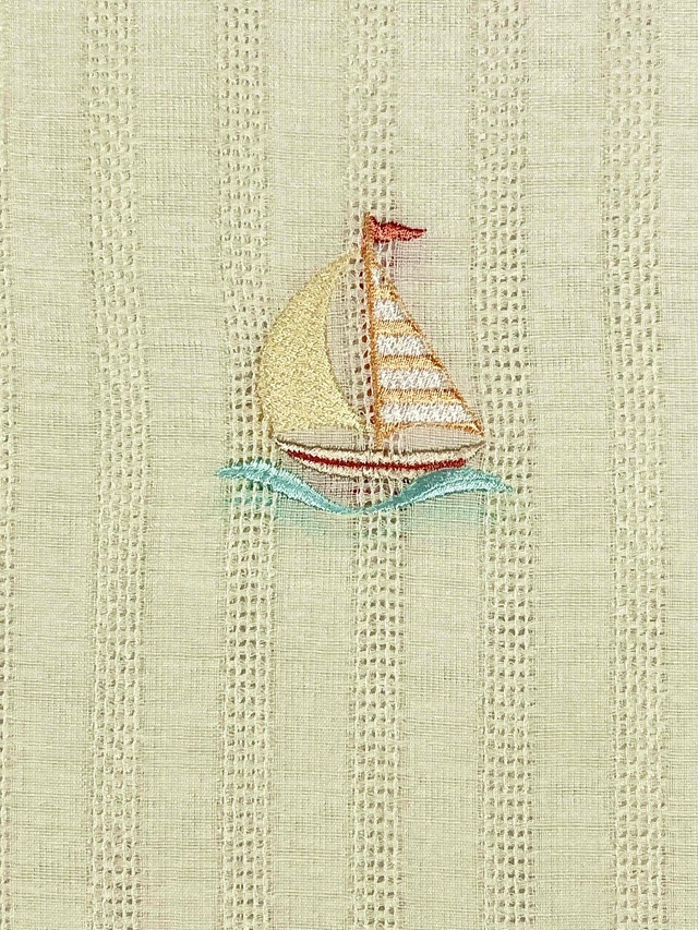 夏半衿ヨット刺繍