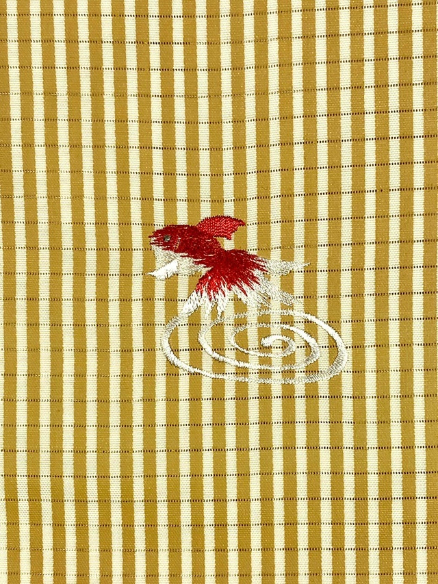 夏半衿 金魚刺繍