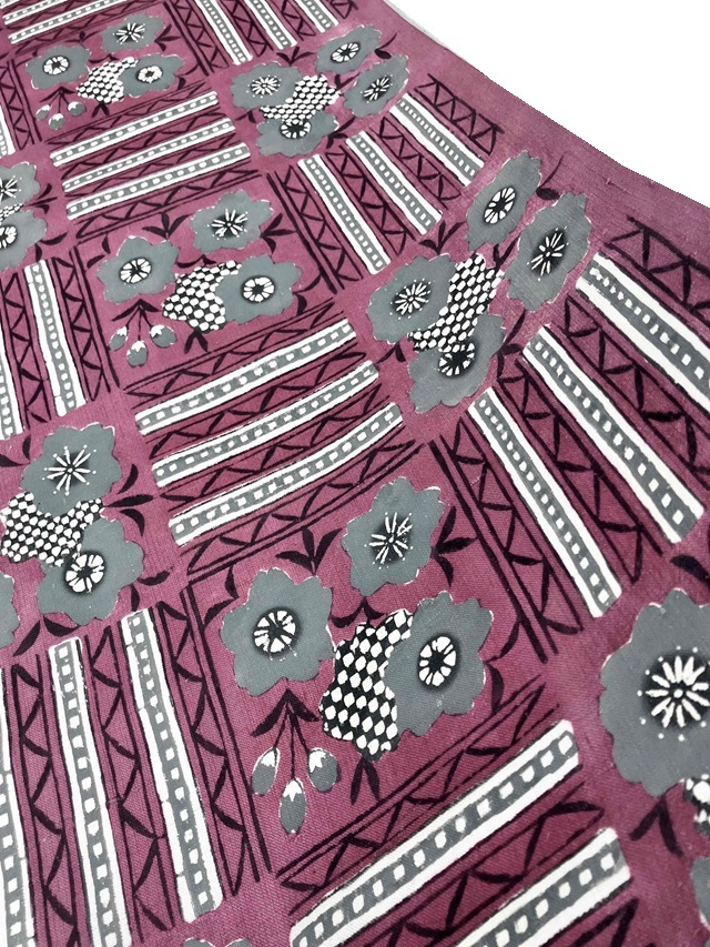 正絹上田紬型絵染め手描き希少美しいきもの掲載荒川眞理子はっぱ草木染めくるみ別注 正絹上田紬型絵染め手描き希少美しいきもの掲載荒川眞理子はっぱ