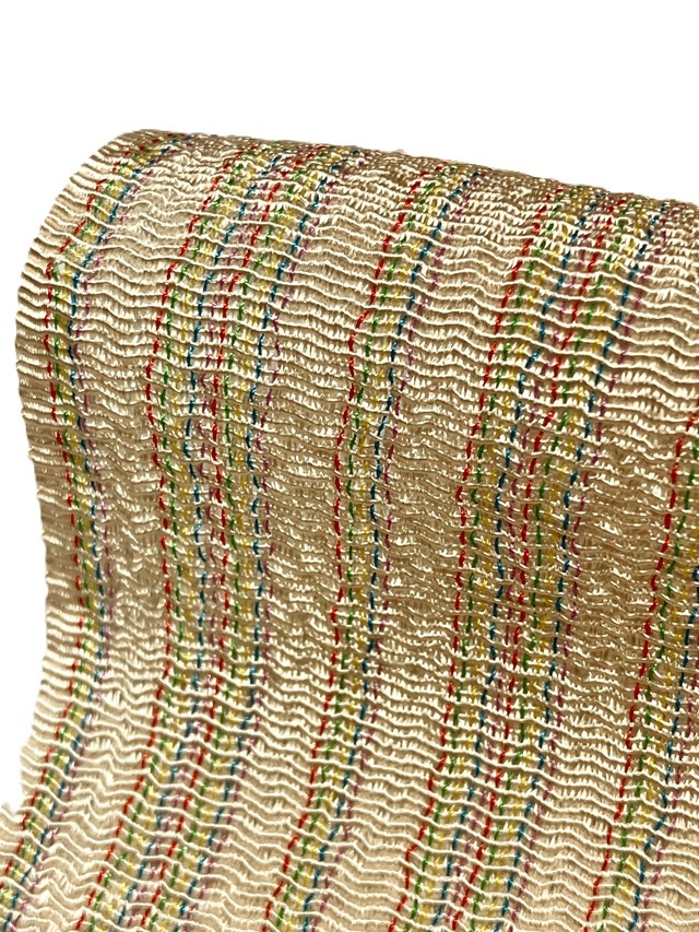 3 丹後縮緬帯揚げ 先染めストライプ生地 段染め暈し メーカー在庫放