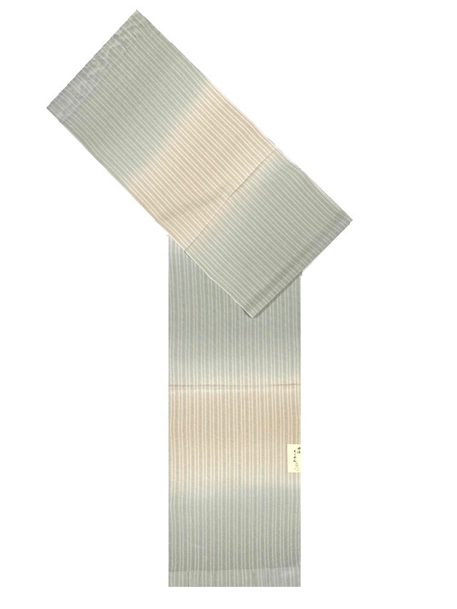6 丹後縮緬帯揚げ 先染めストライプ生地 段染め暈し メーカー在庫放