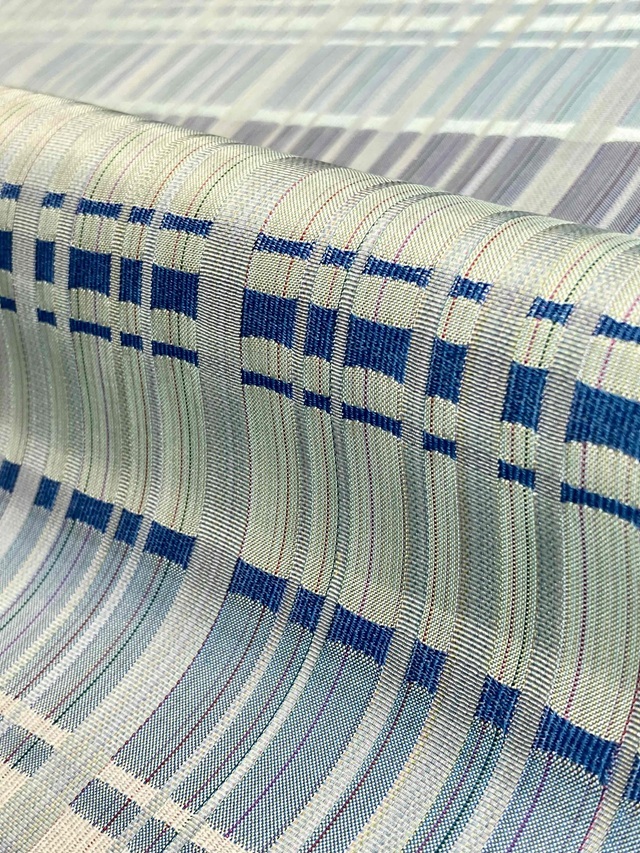 紅花染 よねざわ新田 10周年感謝特価 ブルー段切り替え｜着物セレクト