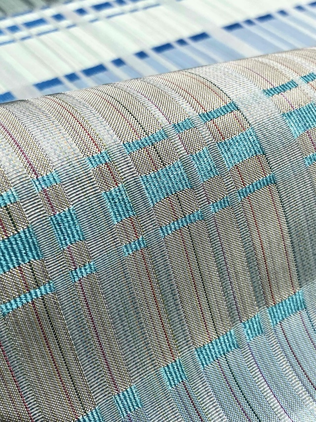 紅花染 よねざわ新田 10周年感謝特価 ブルー段切り替え｜着物セレクト