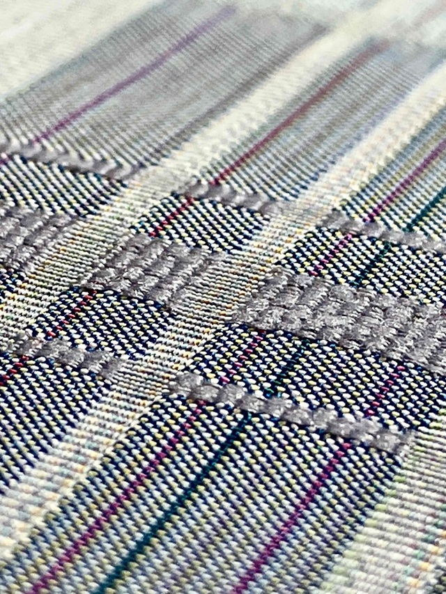 紅花染 よねざわ新田 10周年感謝特価 ブルー段切り替え｜着物セレクト