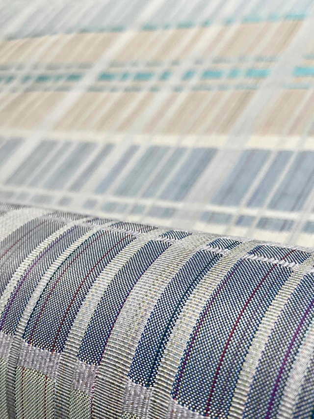 紅花染 よねざわ新田 10周年感謝特価 ブルー段切り替え｜着物セレクト