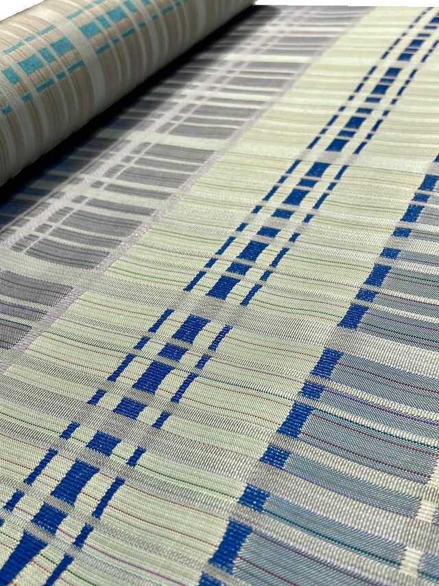 紅花染 よねざわ新田 10周年感謝特価 ブルー段切り替え｜着物セレクト