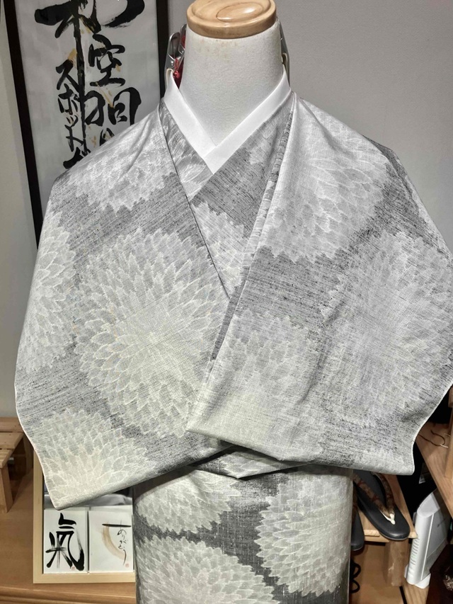 小千谷紬 松煙染