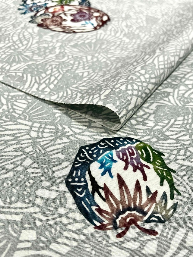 城間栄順 紅型染 着尺 松竹梅丸紋 10周年感謝特価 |着物セレクト専門店