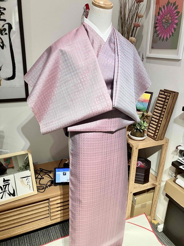 白鷹織 弐藍 紅花×藍 希少な手織り物 | 着物セレクト専門店スポット