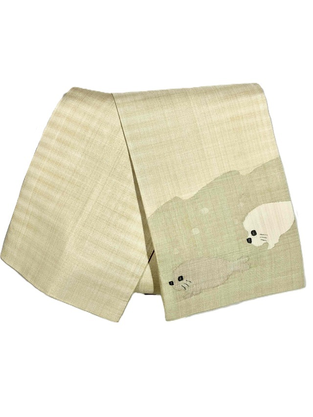 半幅帯 すくい織 手織り