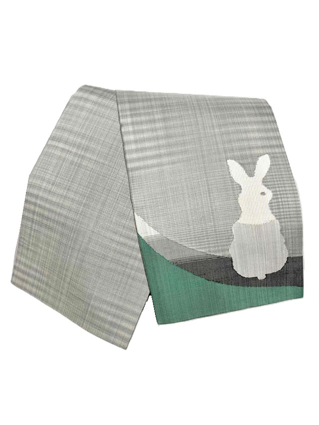 半幅帯 すくい織 手織り