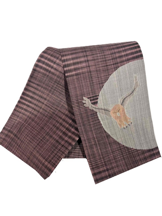 半幅帯 すくい織 手織り