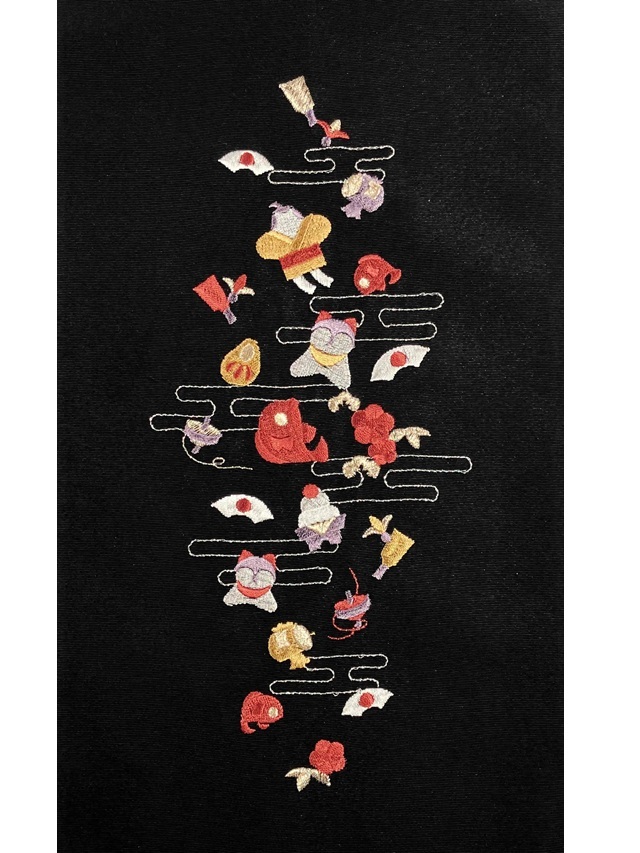 半衿　正月刺繍