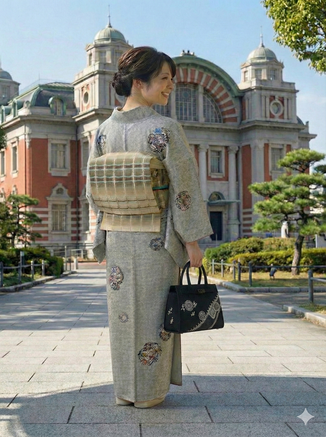 OKAZIMA 岡重 京友禅バッグ BOX 更紗 ｜着物セレクト専門店スポット