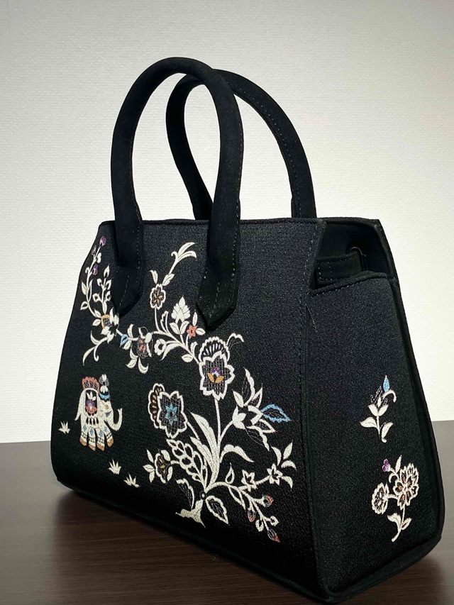 OKAZIMA 岡重 京友禅バッグ BOX 更紗象 ｜着物セレクト専門店スポット