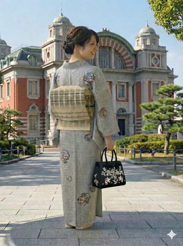 OKAZIMA 岡重 京友禅バッグ BOX 更紗象 ｜着物セレクト専門店スポット