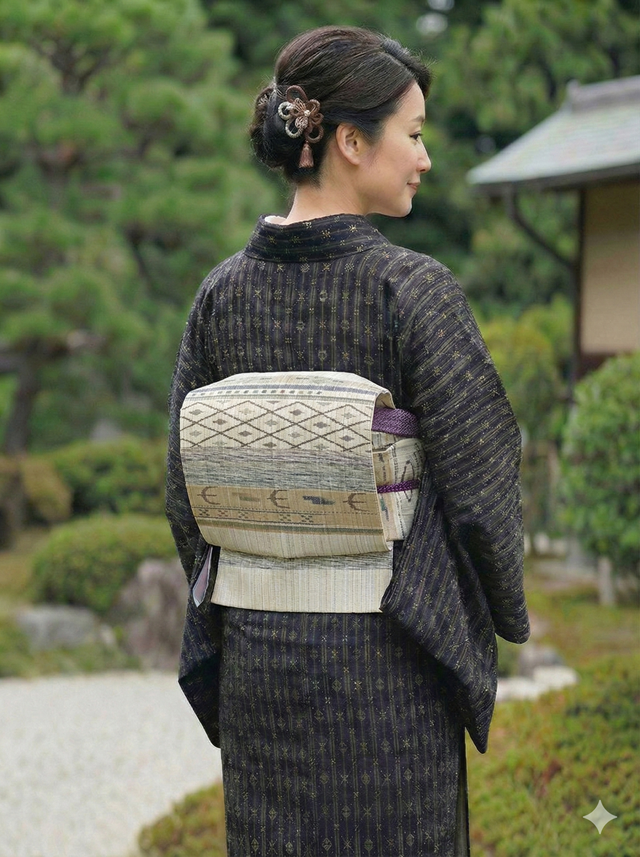 専用帯4881 4641 二点セット●高級 正絹 スペクトル 日本伝統工芸絣 GWセール】 【本場久留米絣】 特選手織り正藍染木綿着尺 伝統的工芸品