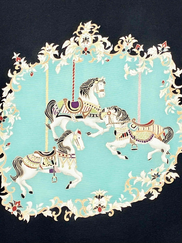 成謙工房 京友禅 メリーゴーランド