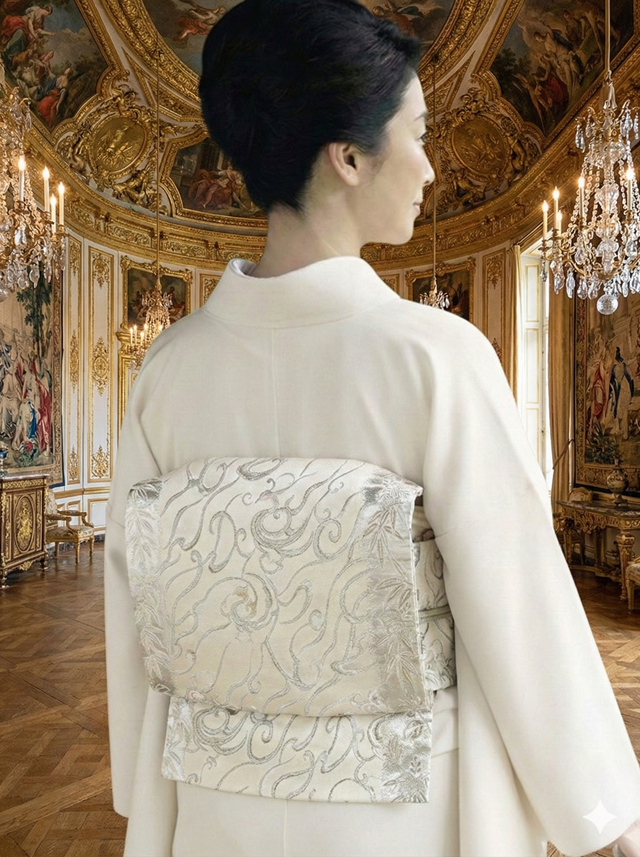 ローブデコルテ 縁シルバー 袋帯 浅山織物 期間限定販売 ｜着物