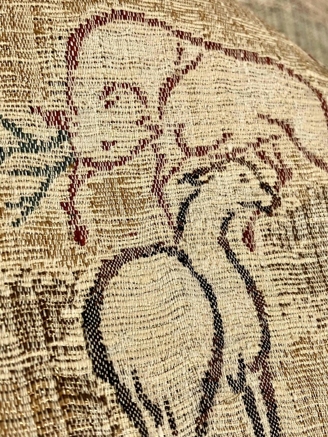 手織 繍い取り 袋帯 渡文