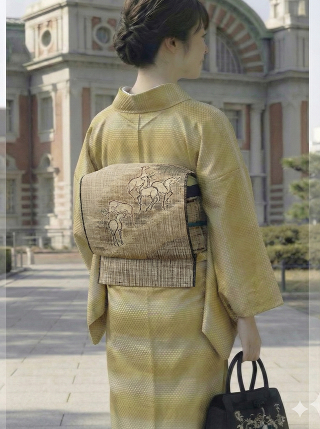 手織 繍い取り 袋帯 渡文