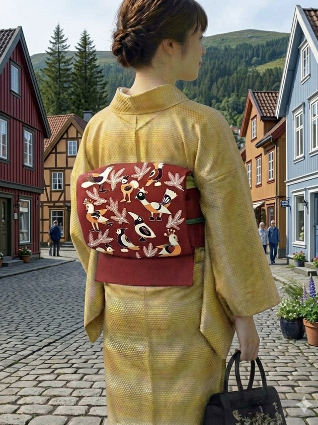 西原 染九寸名古屋帯