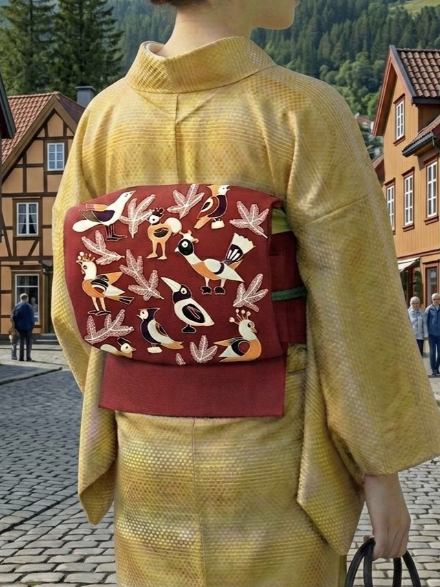 西原 染九寸名古屋帯