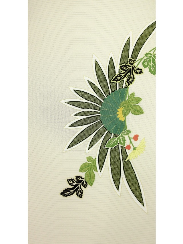 【お洒落　大人帯】名古屋帯仕立て　帯　茶色地　菊柄 菊文様が印象的。古典的な要素と現代チックな雰囲気を併せ持つ