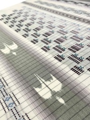 単衣、袷 スリーシーズン八寸帯 銀座【K-8986】絽綴れ 八寸開き名古屋帯 練色 波のような横段