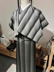 牛首紬 先染め　鰹縞