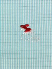 夏半衿 金魚刺繍