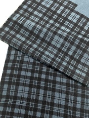 【帯揚げ】【丹後縮緬】【型染め】【タータンチェック】【藍色】【絹100%】【日本製】【業者在庫放出品 掘出し価格】【送料全国一律510円】
